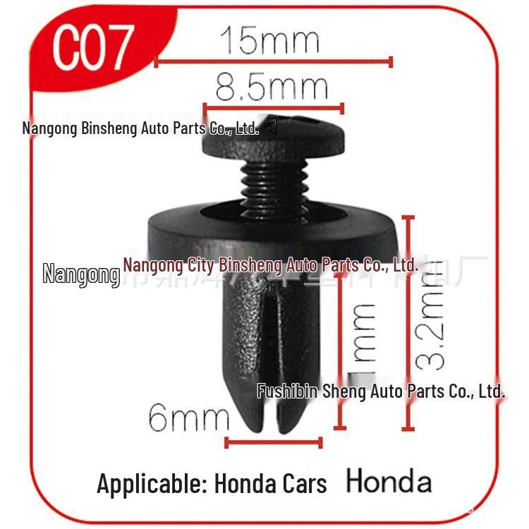 

Honda Bumper Expansion Screw & Plastic Nail for C07 чорний