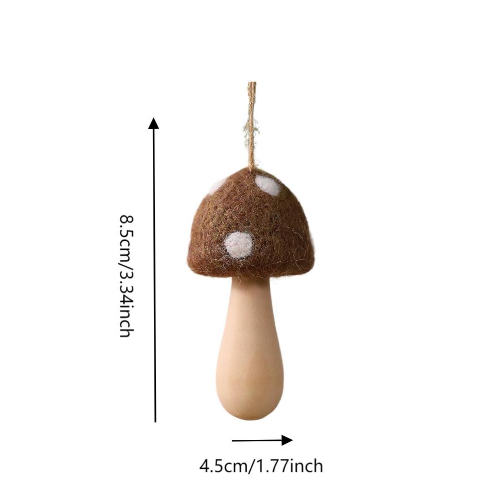 Enhancing Christmas Displays Christmas Pendant Mini Hanging Decor Mushroom Ornament Wool Felt Material Compact Size