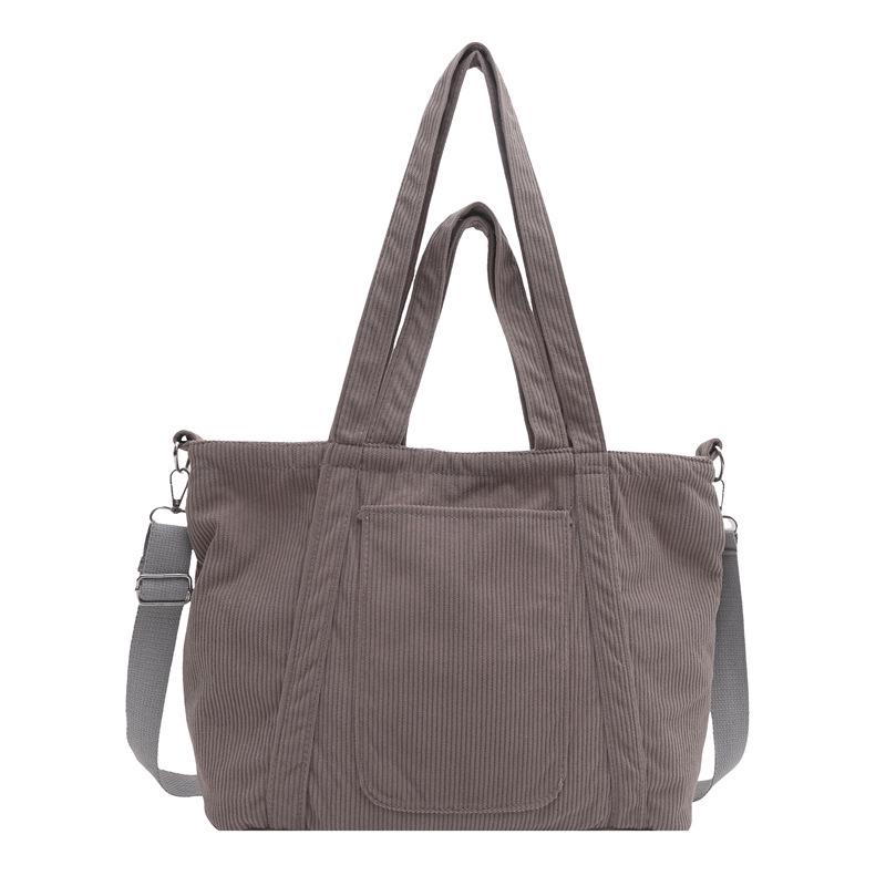 

2025 Corduroy Tote: Versatile Casual Shoulder & Crossbody Bag for Women & College Students темно-сірий