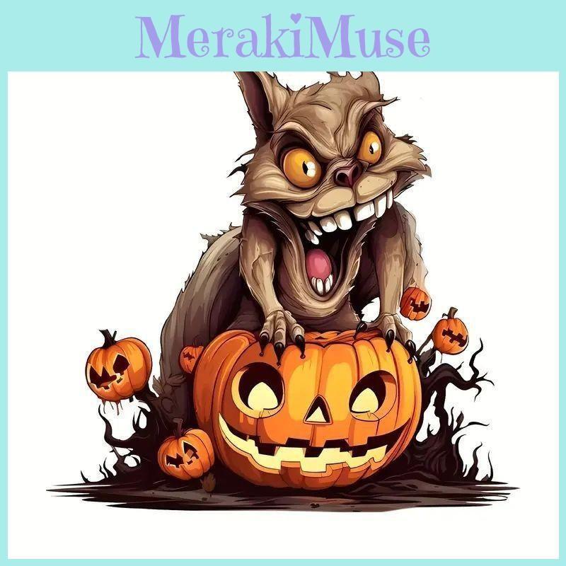 Monster Pumpkin Halloween Acrylic Car Decor Mirror Hang Interior Style Halloween