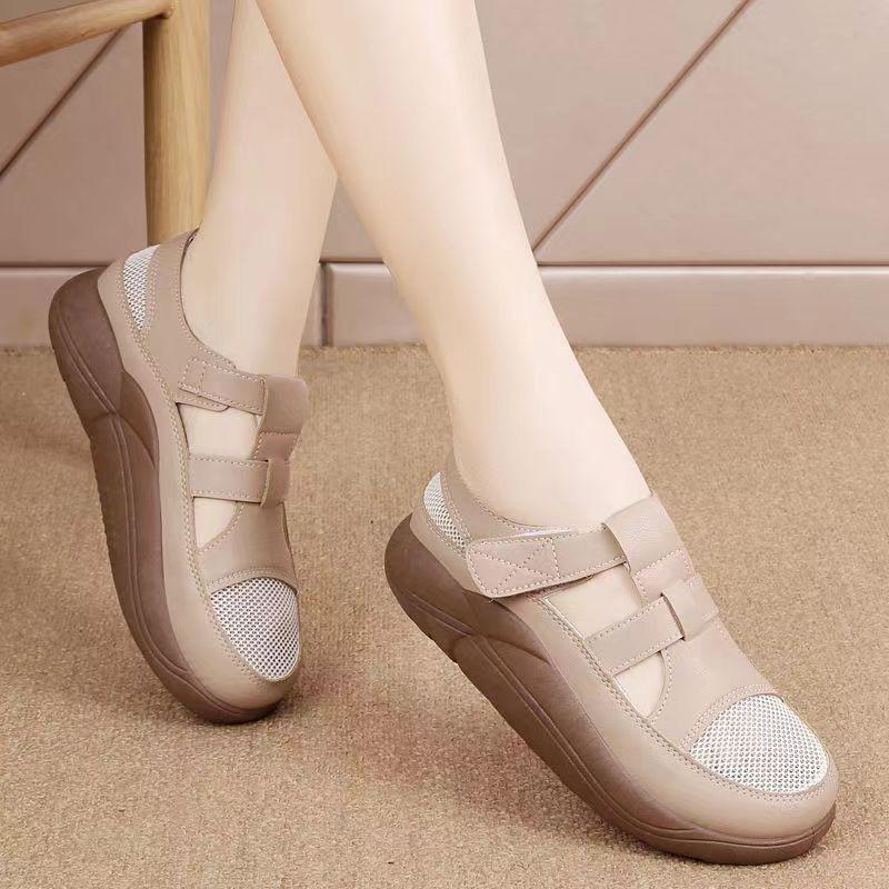 2025 summer new ins mesh breathable little white shoes women's Korean version Velcro student hollow casual shoes