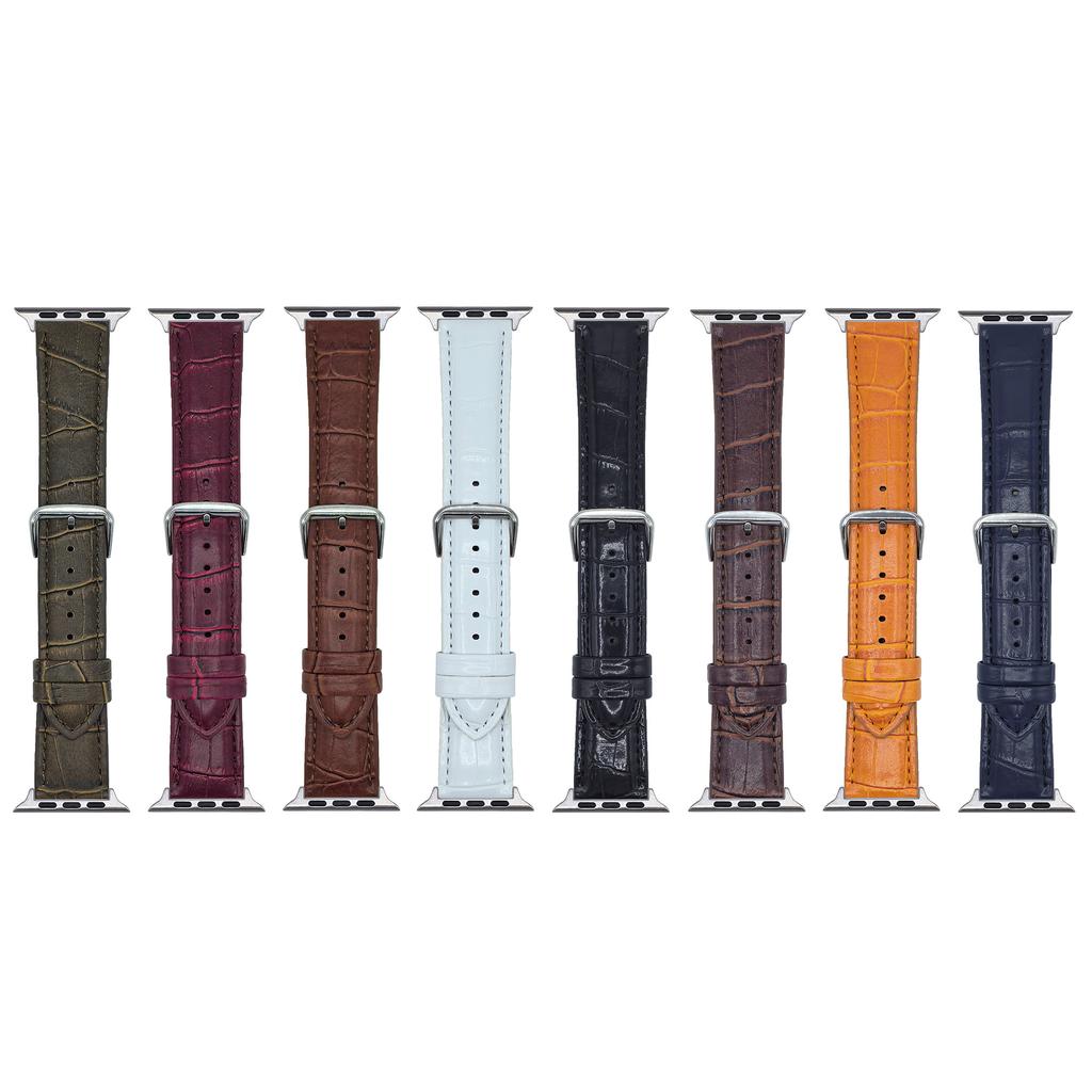 Ersatzarmband für Apple Watch Serie 10 9 8 7 SE 6 5 4 3 2 1 42mm 41mm 40mm 38mm Leder Uhrenarmband mit Bambusmuster