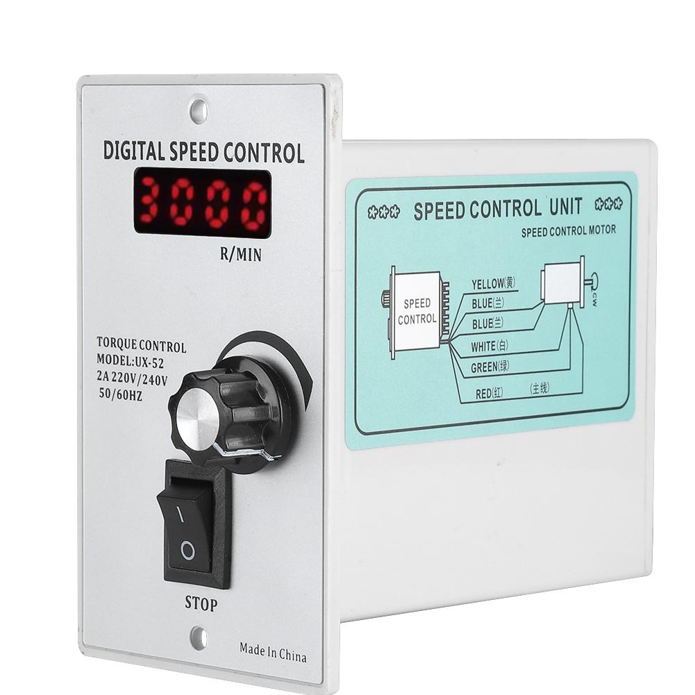 AC 220V 50Hz 15 400W Digital Adjustable Stepless Motor Speed Controller 0 1450rpm (400W)
