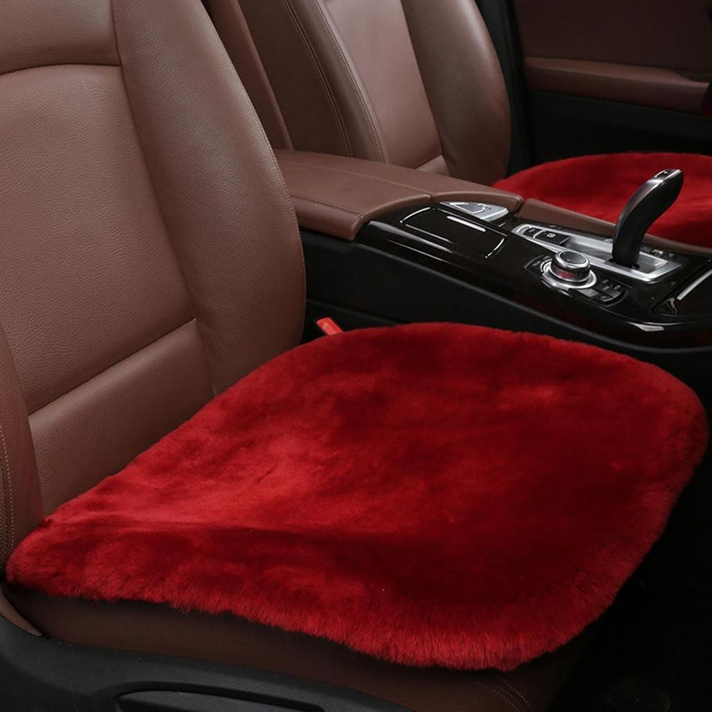 Sheepskin Car Seat Cushion, Soft Comfort Winter Driver Seat Cover | Fluffy Faux Fur Front Seat Pad, Car Seat Protector Pad for Office Chair,