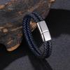 Men's Genuine Leather & Titanium Steel Vintage Woven Bracelet