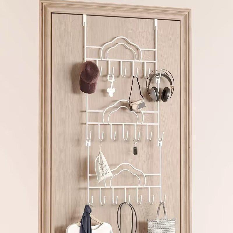 Двухъярусный настенный крючок для одежды над дверью для ванной комнаты и детской - Не требует сверления