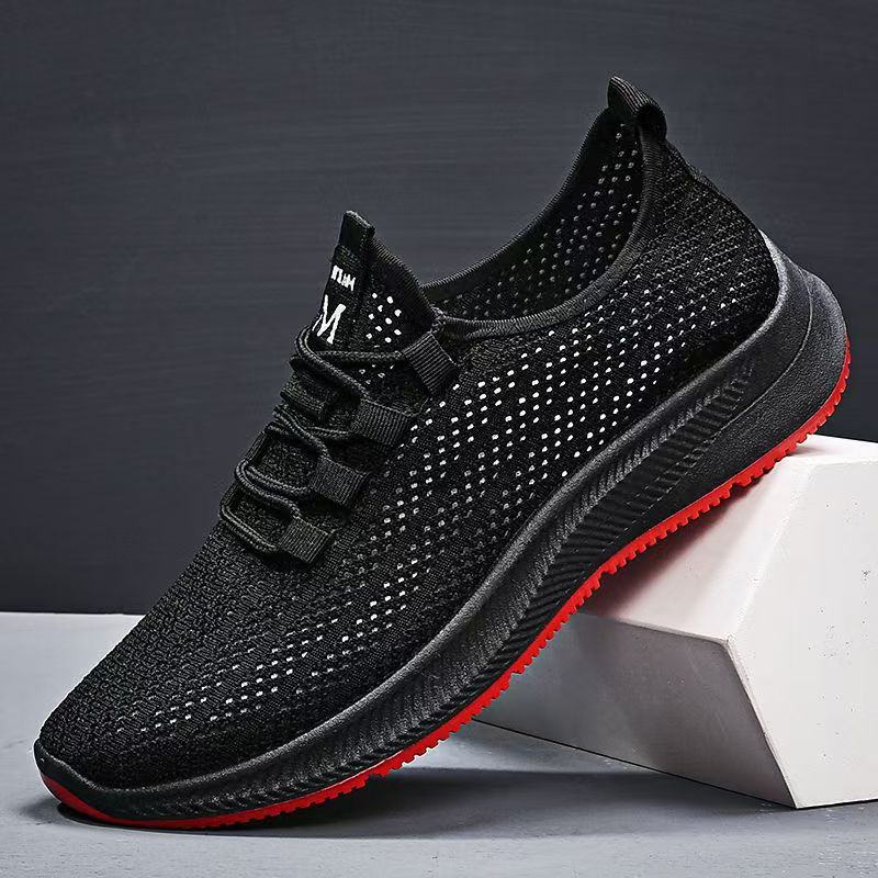Men's shoes 2025 summer hollow breathable sandals mesh sports leisure non-slip running large mesh lazy tide shoes men
