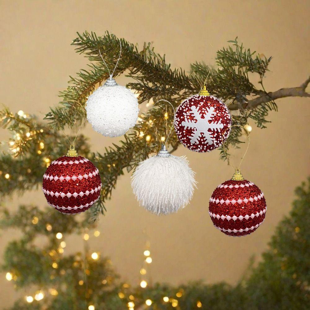 12pcs/box 7CM Christmas Tree Ball Snowflake Foam Ball Crafts New Christmas Ball Home Party