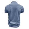 Men Casual Solid Color Contrast Trim Polo Shirt Short Sleeve Breathable Tops