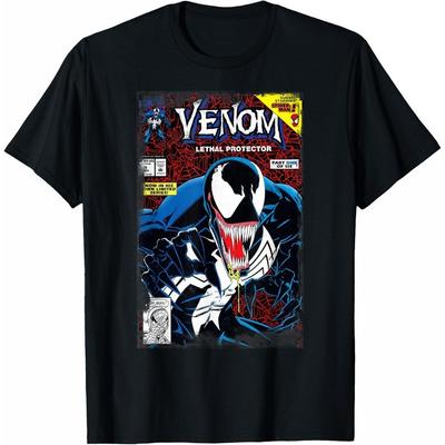 Venom Lethal Protector Marvel TShirt Unisex Short Sleeve Premium Cotton Loose Fit Crew Neck Casual Top for Men