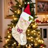 Christmas Stockings Plush Cat Dog Design Santa Claus Xmas Stockings Large Opening Candy Gift Holder Hanging Decor for Tree And Fireplace