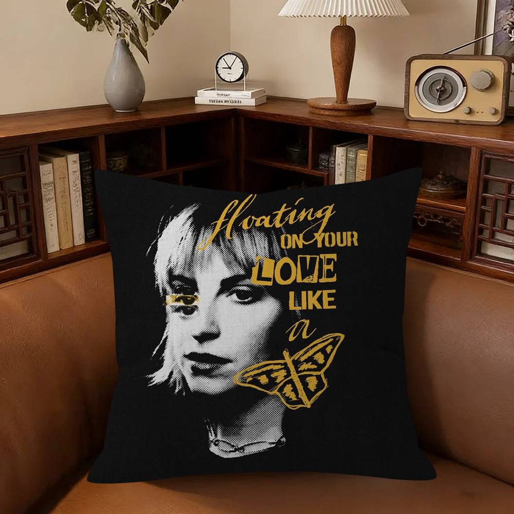 H-Hayley Williams Cantora Almofada de Escritório Fronha Capa de Almofada de Carro 45X45cm Fronha Lombar Fronha de Sofá