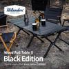 Hilander Wood Roll Table X Black Edition Campingtisch Outdoor 120 Schwarz Outdoor Rolltisch Natur Esstisch Kompakt Stilvoll