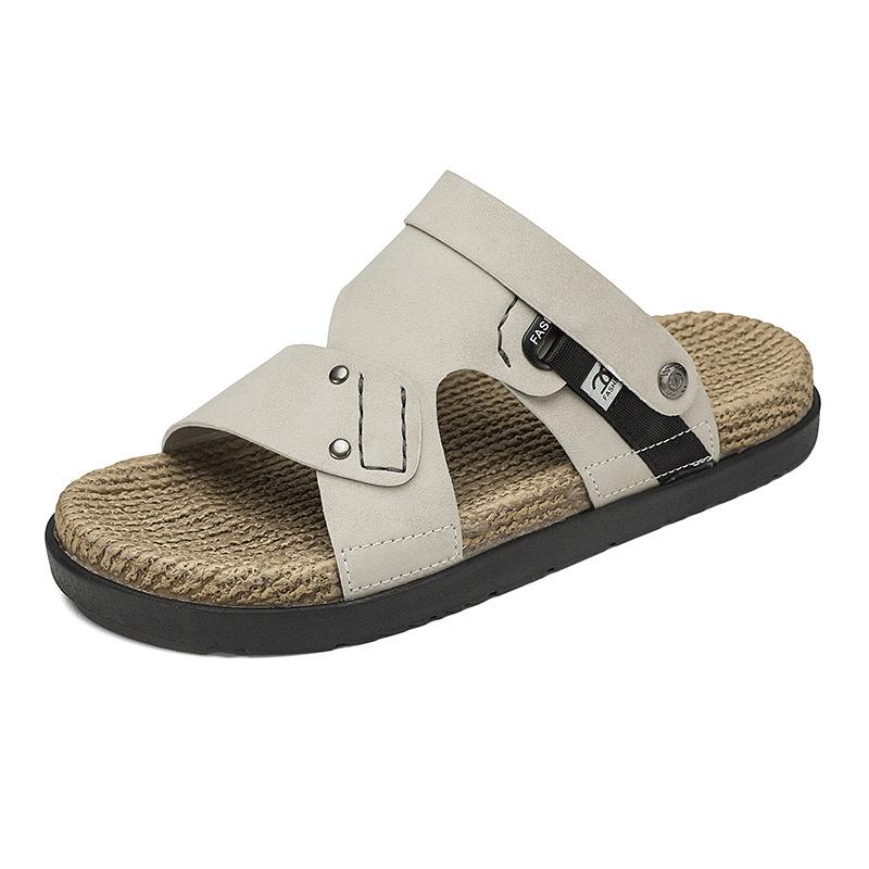 Large size sandals men's new summer trend non-slip cover feet two wearing slippers fashionable breathable casual one-word drag