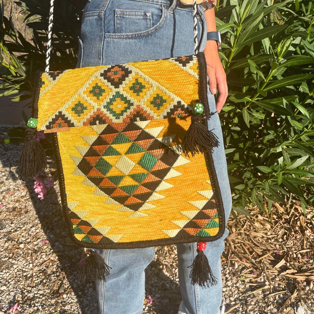 Kilim Messenger Bag Yellow