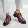 Men's Leather Brogue Dress Shoes Lace-up Formal Casual Shoes