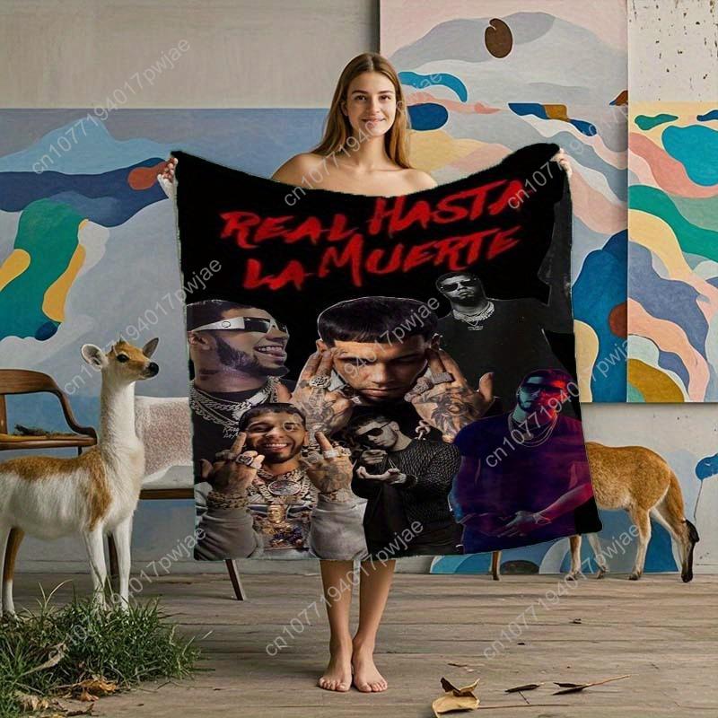 Real Hasta La Muerte Poster Flannel Blanket Soft Flannel, Suitable for Sofa Bed Travel Camping - Machine Custom Blankets