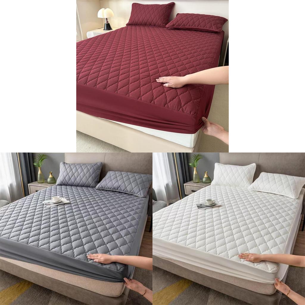 Waterproof Bed Cover With Solid Color Design For Home Use