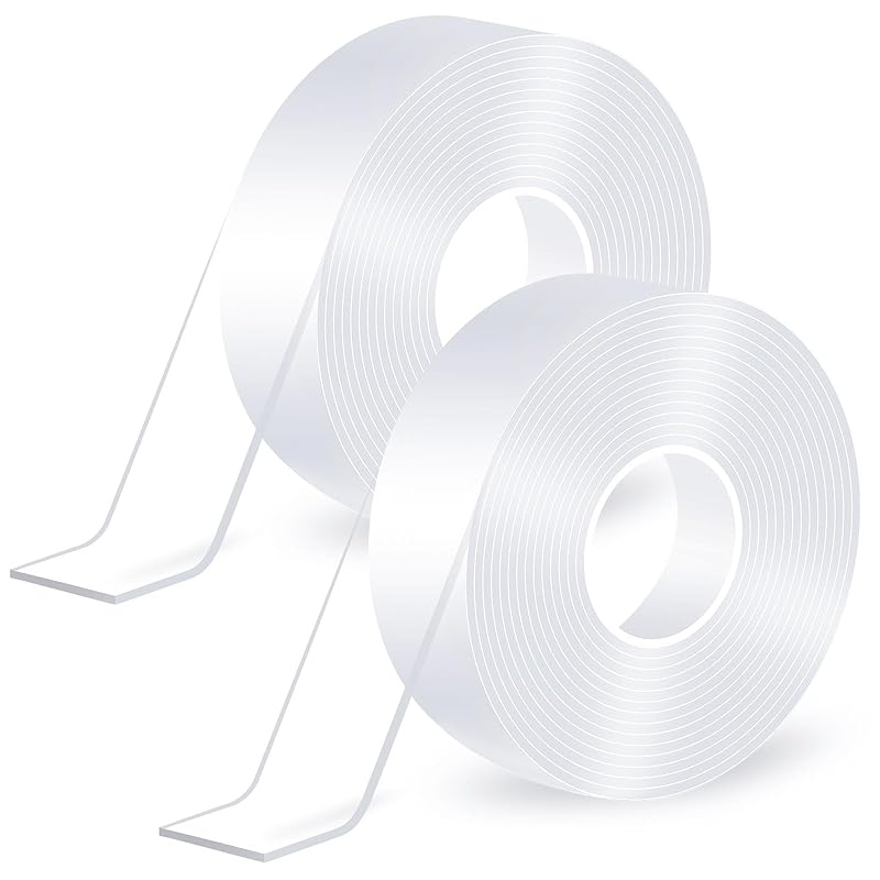 Double Sided Tape Heavy Duty,(19.69 FT,2Rolls) Strong Nano Tape Double Sided Mounting Tape,Multipurpose Clear Adhesive Tape Picture Hanging 19.69 FT/2Rolls