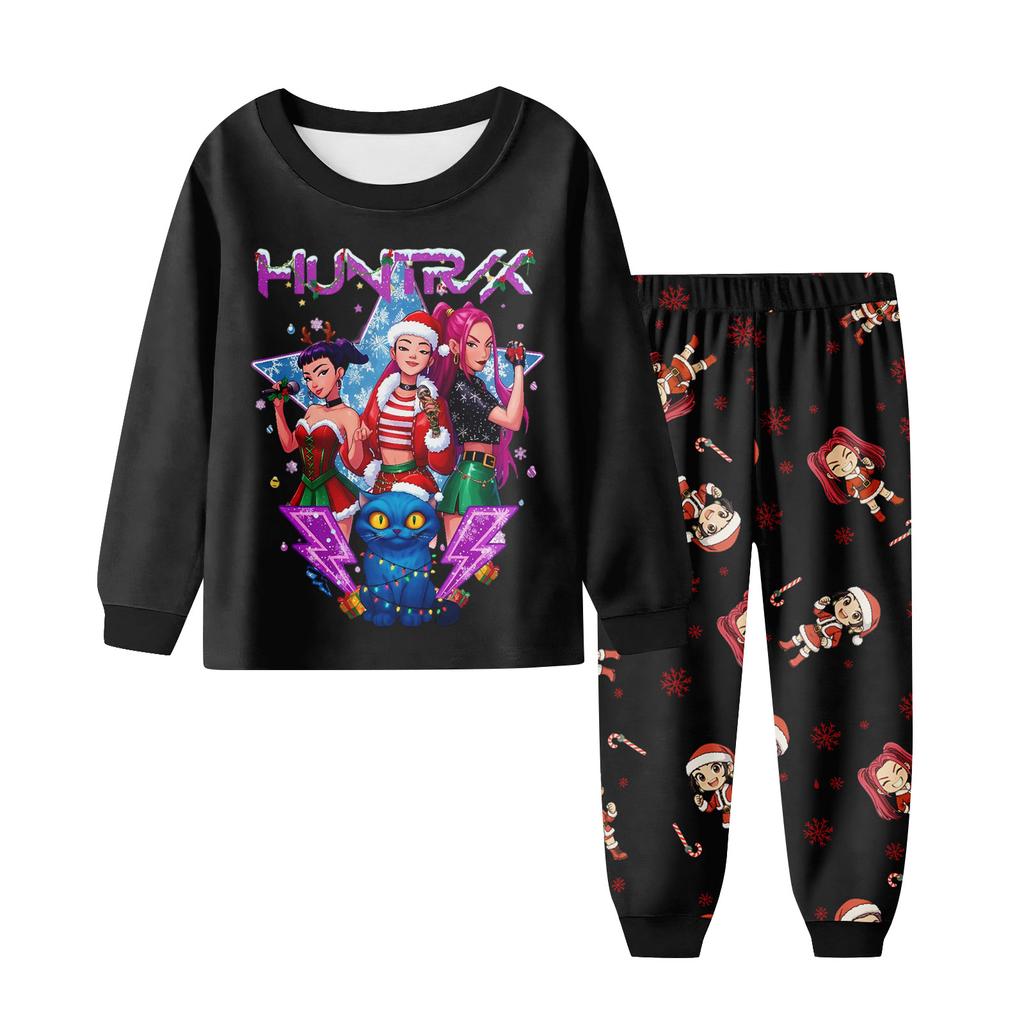 Children's Fashion Suit Skirt Round Neck Long Sleeve Top Pants