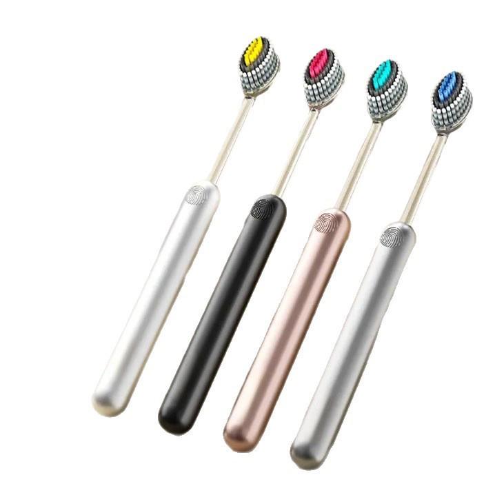 High-End Soft Bristle Toothbrush for Adults - Wave-Shaped Spiral Design, Family Pack