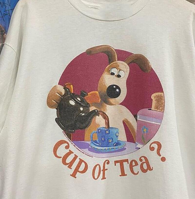 

Wallace and Gromit Short Sleeve Cotton White All Size Shirt KH1187 M