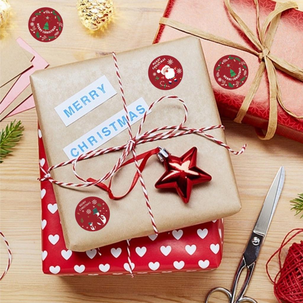 2500pcs Merry Christmas Stickers Cartoon Xmas Pattern Sealed Labels Decals for DIY Gift Baking Envelope Packaging Decoration
