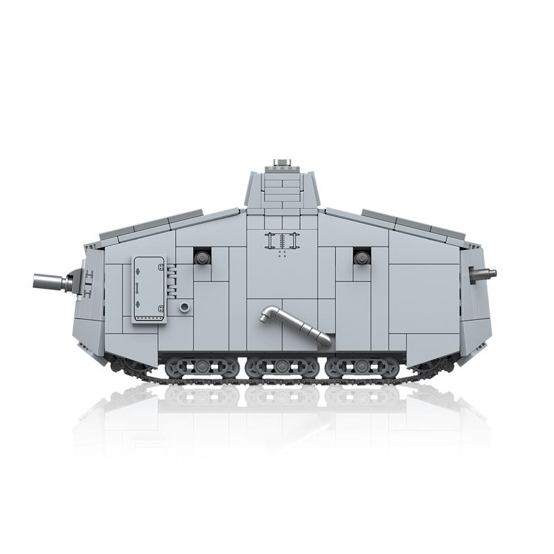 920PCS A7V Heavy Tank Building Blocks – 1:35 Scale Sturmpanzerwagen Military Bricks Model, Desktop Display Gift for Adults