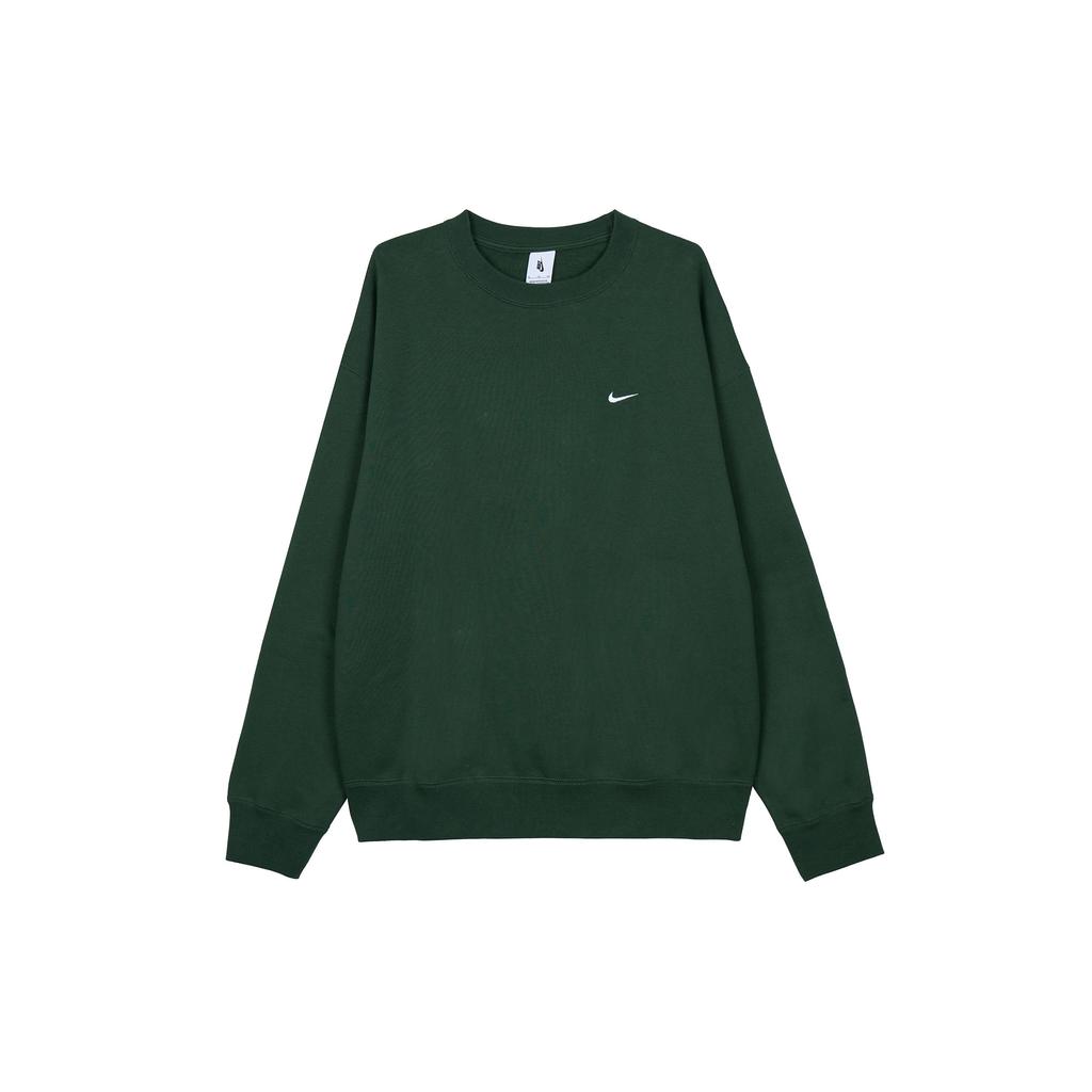 Nike Felpa casual a maniche lunghe da uomo a tinta unita con scollo rotondo ampia Verde DX1362-323