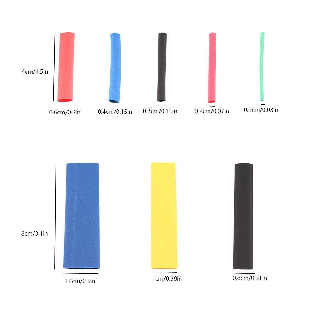 164 Pieces Heat Shrink Tube Polyolefin Crafts Insulation Cable Sleeve Shrinkable Electrical Connection Wire Wrapping Kit