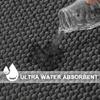 Absorbent L-shaped Chenille Bath Mat Washable Carpet Durable Corner Shower Mat  Bathroom