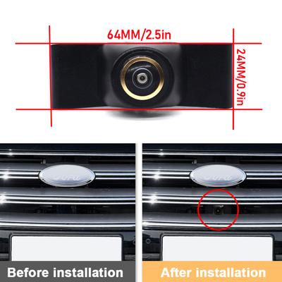 1920×1080P Fisheye Car Front View Camera Front Grille Camera 170° Fisheye AHD PAL CCD CVBS Night Vision For Ford Edge 2015~2018