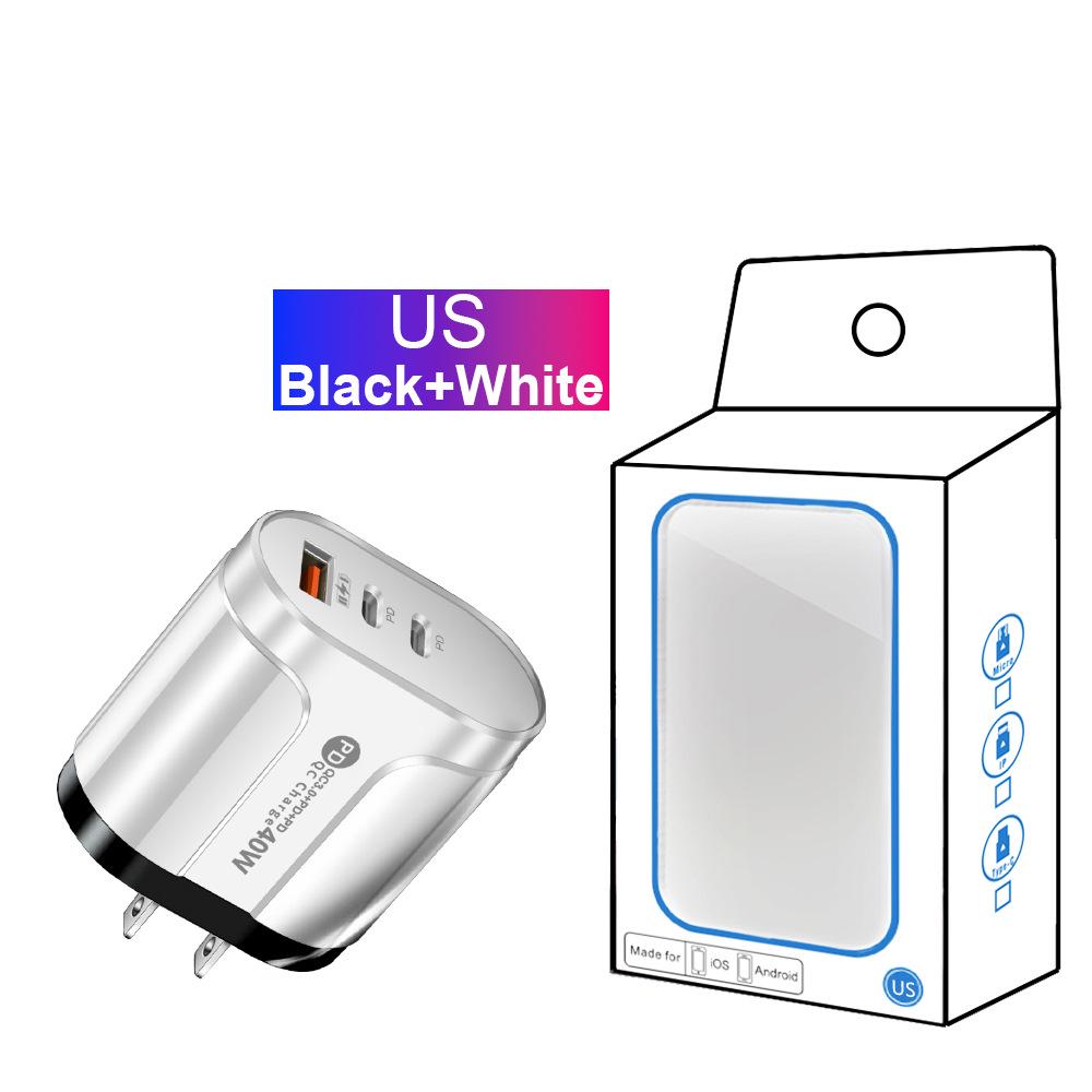 Universelles Netzteil-Ladegerät: Kompatibel mit US-, EU-, UK-, AU-Spezifikationen, verfügt über 1 USB + 2 PD-Anschlüsse