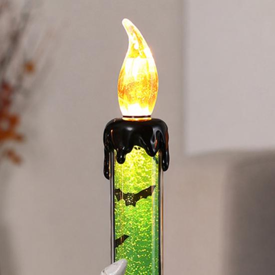 Vintage Style Halloween Ornaments LED Ghost Candle Light, Spooky Hand Lamp Flameless Flickering Lamps Tabletop Decor, Horror Light for Party