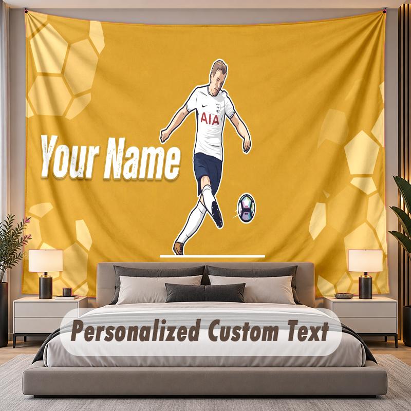 Custom Name Text Tapestry Harry Kane Personalized Polyester Wall Tapestry For Bedroom And Room