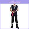 Adult Pirate Costume With Striking Black And White Stripes Perfect For Cosplay And Events