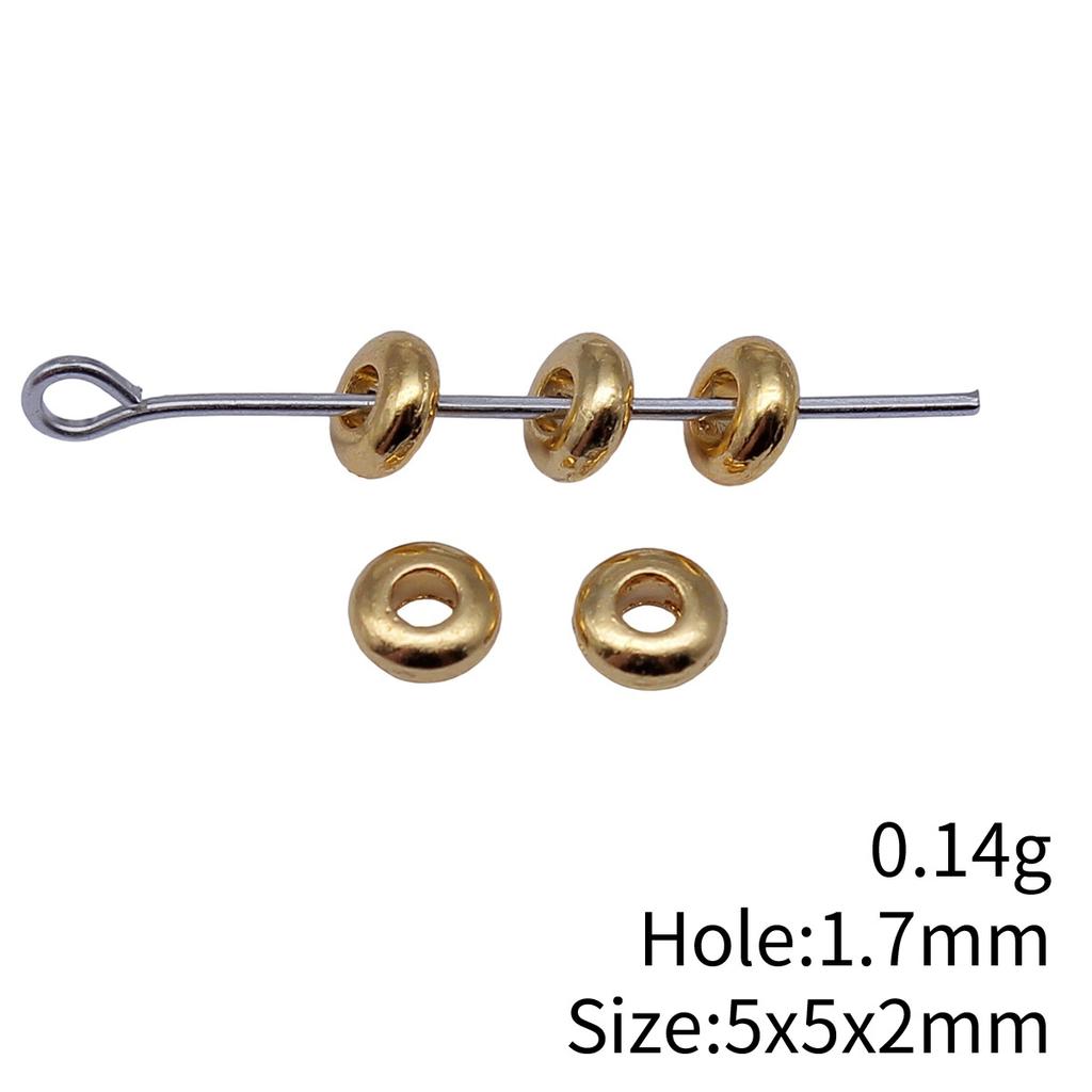 Square Round Mini Spacer Beads Metal Loose Beads For Thin Chain Bracelet Necklace DIY Jewelry Making Supplies For