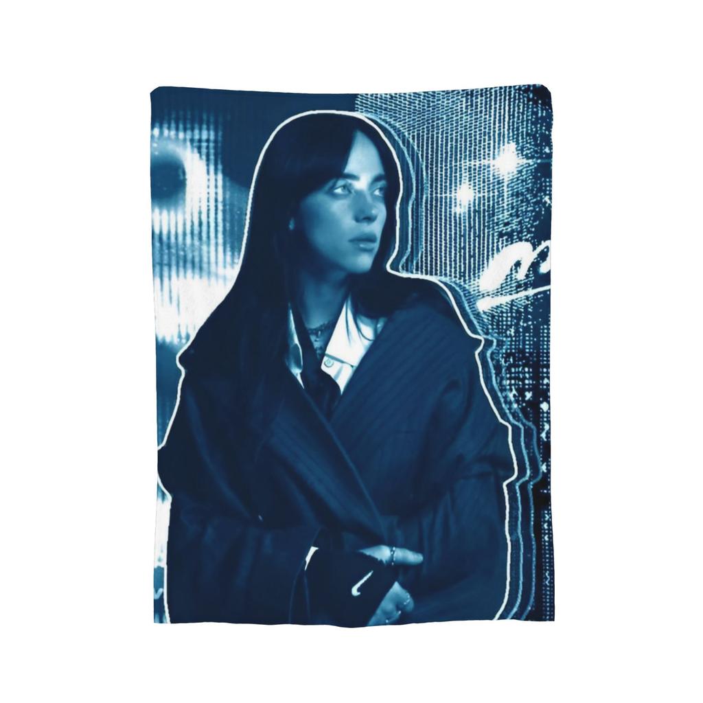 Berühmte Sängerin B-Billie-Girl E-eilish Fleece-Kuscheldecke Decke für Sofa Couch Leichte Bettwäsche Überwürfe,