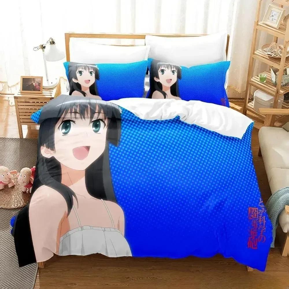 Misaka Mikoto Beding Set For Bedrom Soft Modern Bedspreads Comefortable Children Kids Soft Duvet Cover Comfortable Quilt Cover And Pilowcase