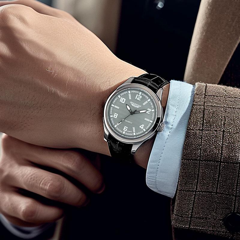 Men Wristwatch Business Watch Quartz Clock Leather Watches