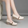 Versatile Shallow Mouth Round Head Small Leather Shoes Women's Autumn New Comfortable Work Shoes One Pedal Soft-soled Wedge Heel Single Shoes