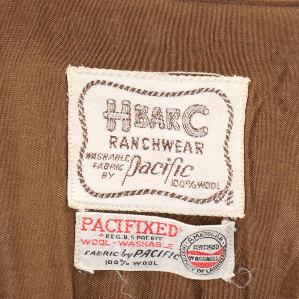 H BAR C 60s Wool Vintage Long Sleeve Shirt Wine-red Men's Used