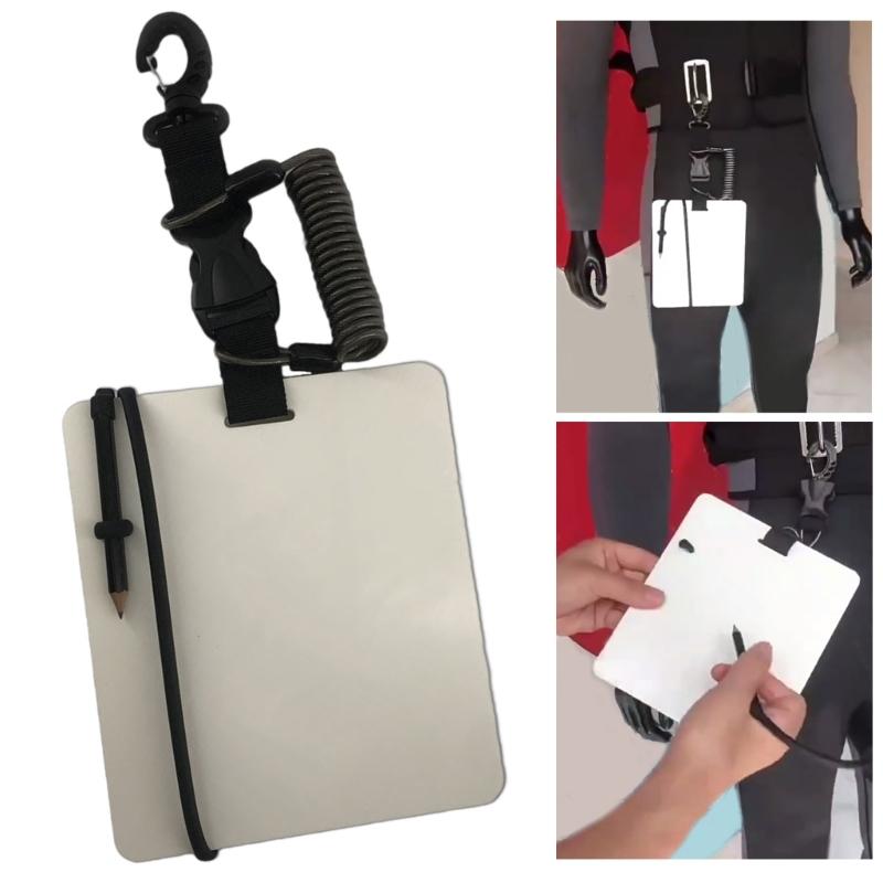 Scubas Diving Writing Slates Underwater Wordpad Writing Board with Pencil and Clip Snorkeling Record Board Easy to Use