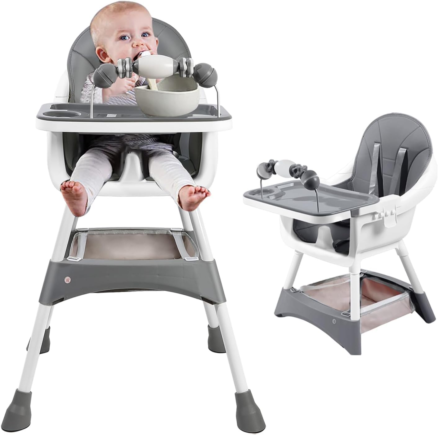 

UBRAVOO Baby Kids 6 месяцев 3 безопасный 3-х уровневый стол сумка для хранения высота легкий для ребенка детский стол для еды легкий для ребенка подарок стул, высокий-низкий стул, стул, - серый