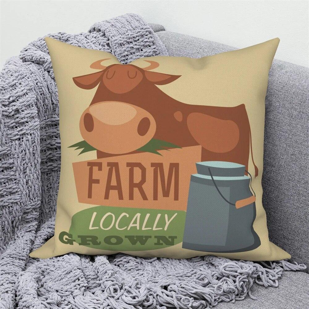Throw Pillow Sofa Home Decor Decorative  Cover Local Farm Cushion