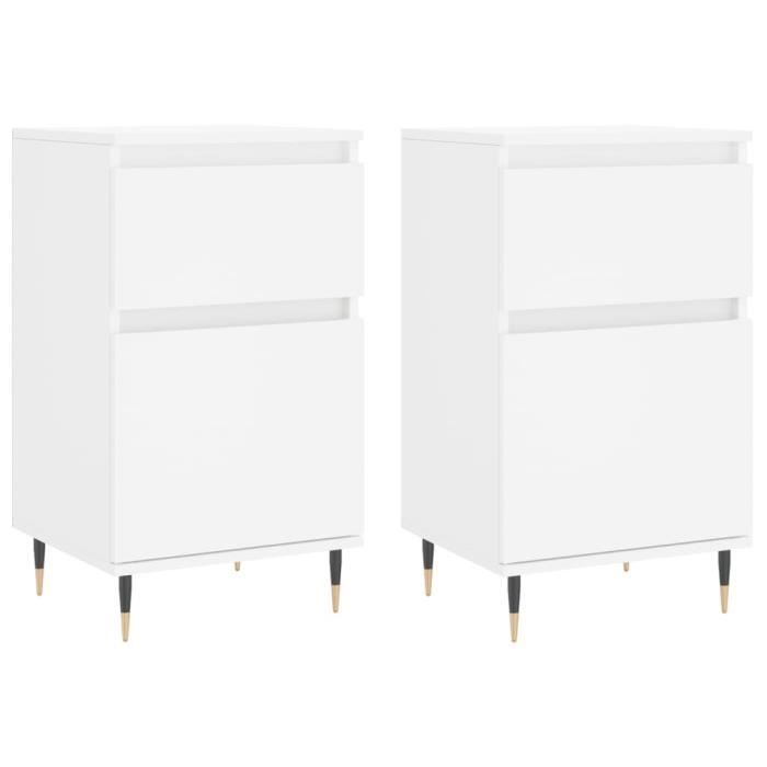 VidaXL Buffets 2 Pcs White 40x35x70 Cm Engineered Wood 831133
