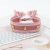 Braccialetti con Nappe Tessuti a Mano Rivetti a Stella Braccialetto Regolabile con Stelle Borchiate Braccialetti dell'Amicizia Fatti a Mano Gioielli da Donna