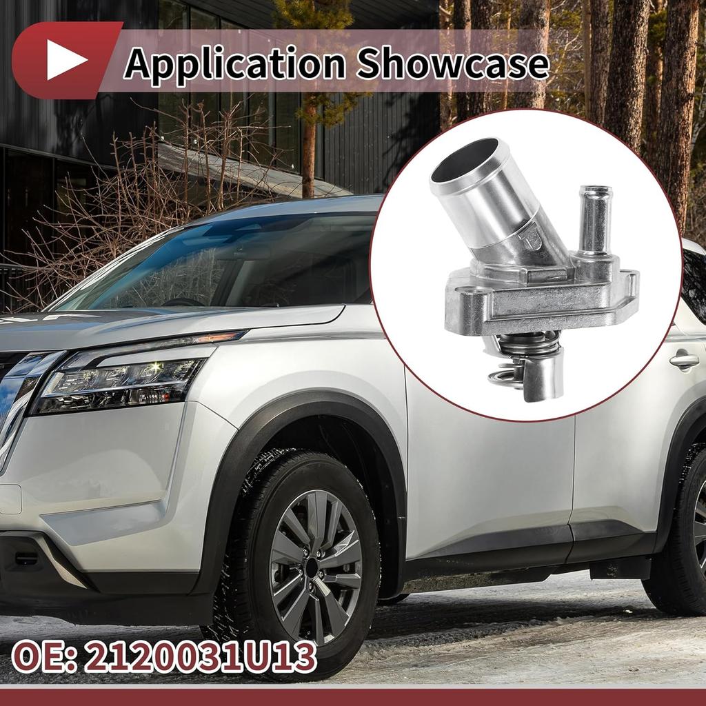 Car Thermostat for Nissan Frontier 2005-2019 for Infiniti FX35 2003-2008 Engine Coolant Thermostat Housing Assembly No.2120031U13