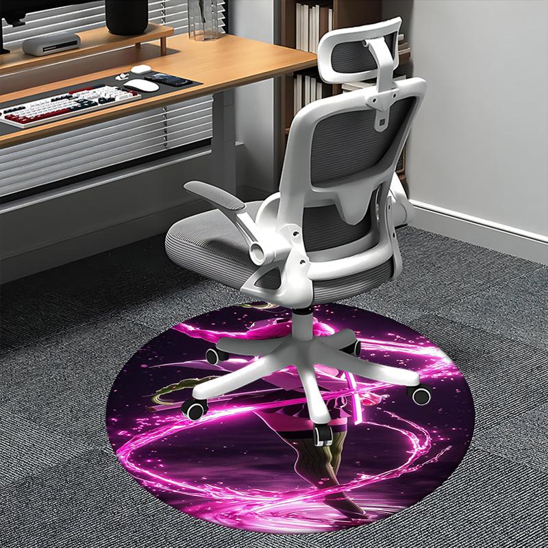 

Anime Character,Pink Hair Warrior Chair mat Round Rug Office carpet, Non slip, Suitable for Living Rooms, Bedrooms decor.1205363a 80cm by 80cm