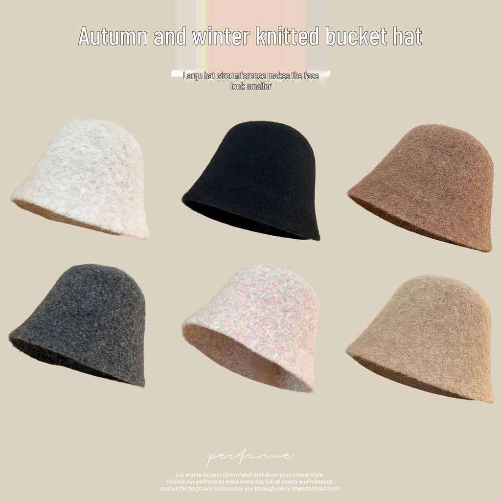 Women's High-End Warm Bucket Hat: Windproof, Cold-Proof, Solid Color, Face-Covering for Autumn/Winter